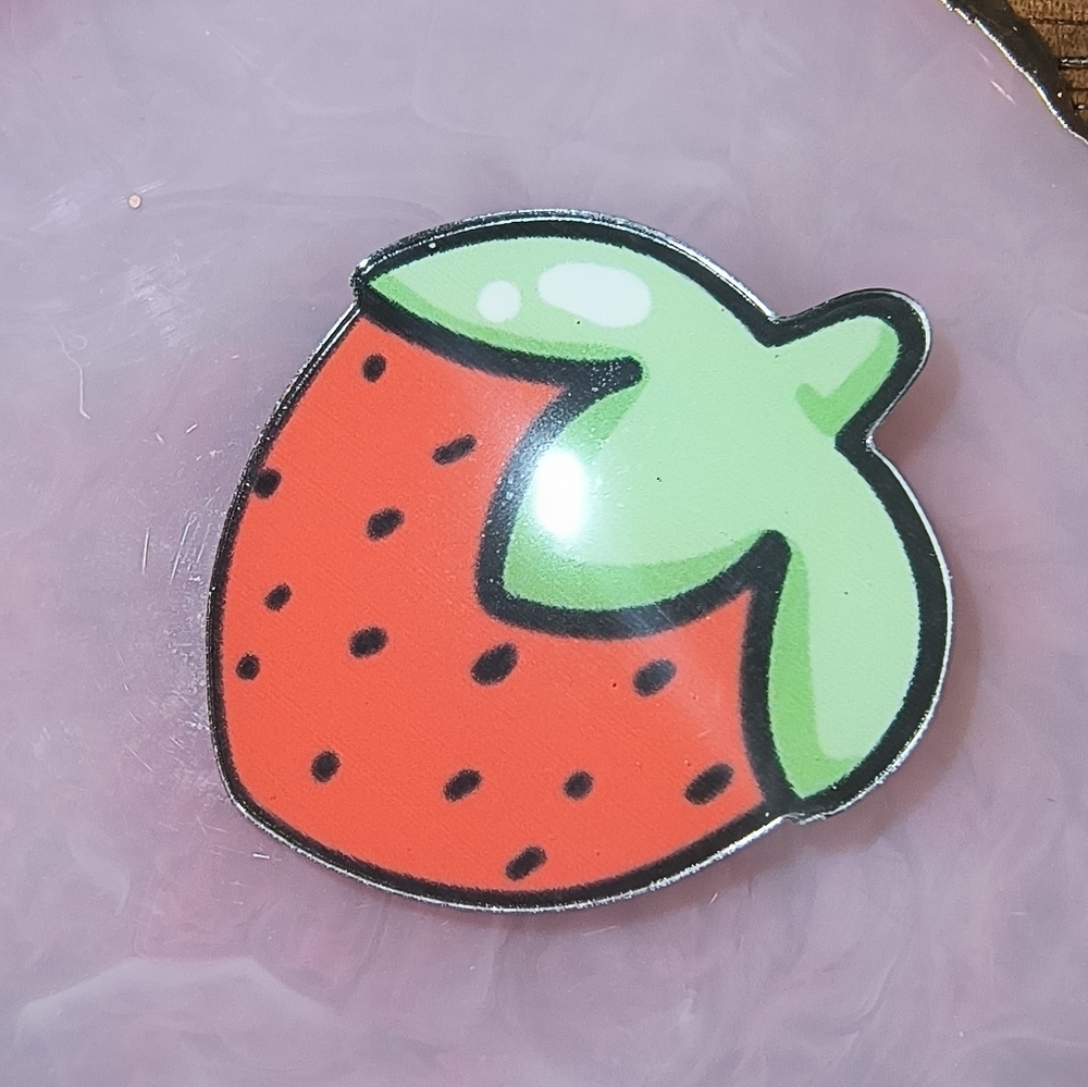 Strawberry Enamel Pin - Picture 2 of 2
